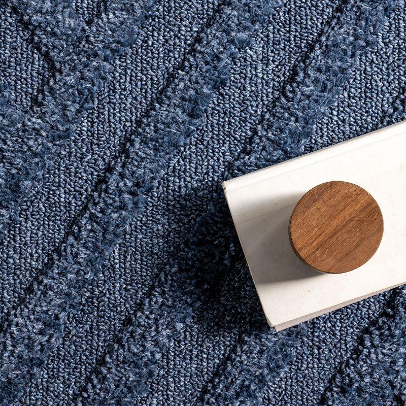 Nuloom Risette Solid 5x8 Shag Indoor Area Rug for Living Room Bedroom Dining Room Nursery, Blue
