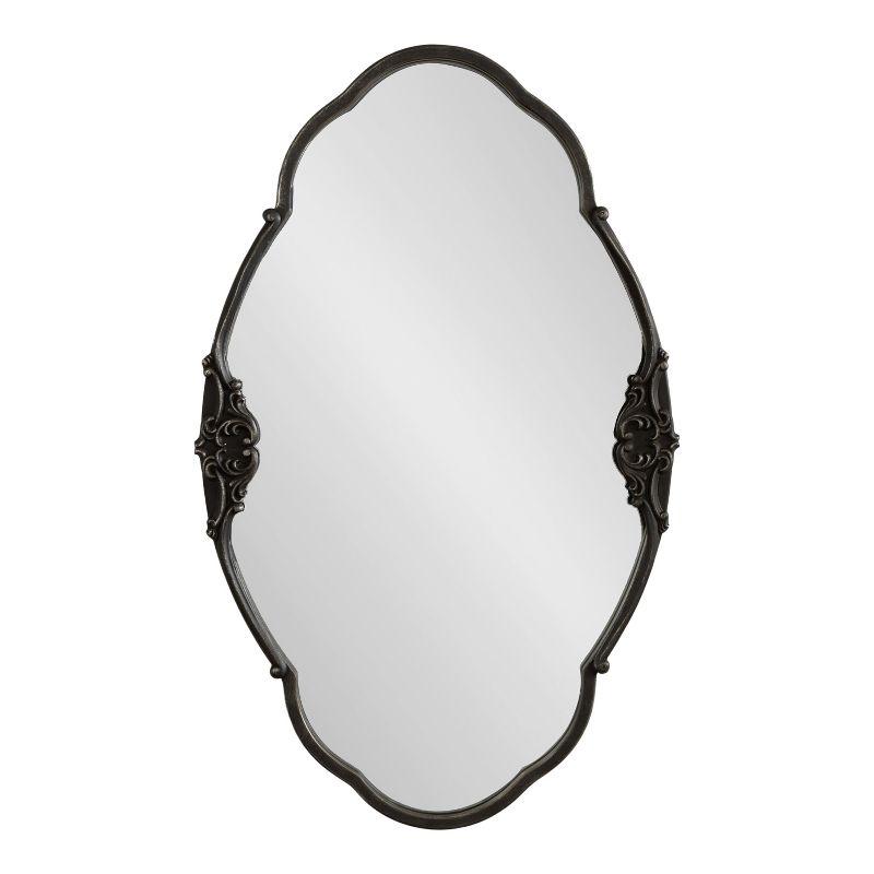 Kate & Laurel All Things Decor 30"x18" Novella Vintage Glam Ornate Mirror Black: Baroque-Inspired, Wall-Mounted