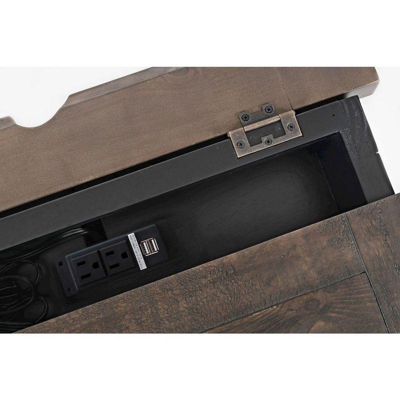 Jofran,Madison County Rustic Reclaimed Solid Wood Farmhouse USB Charging Nightstand