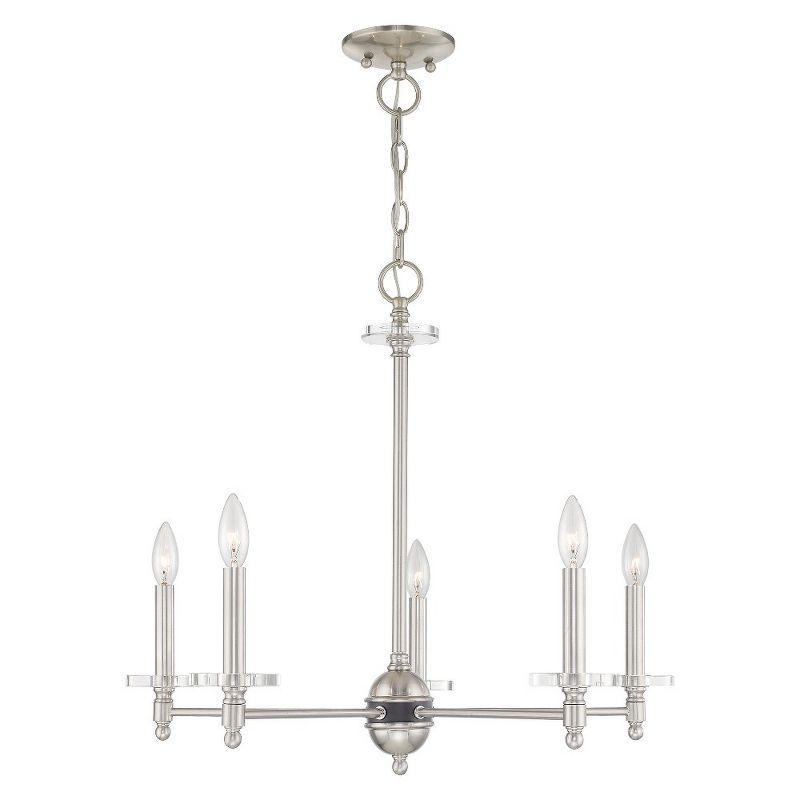 Elegant Bancroft 5-Light Chandelier with Brushed Nickel Finish and Crystal Accents