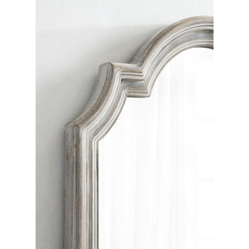 Kate and Laurel Fairbourne Scalloped MDF Full Length Mirror, 20x42, Gray