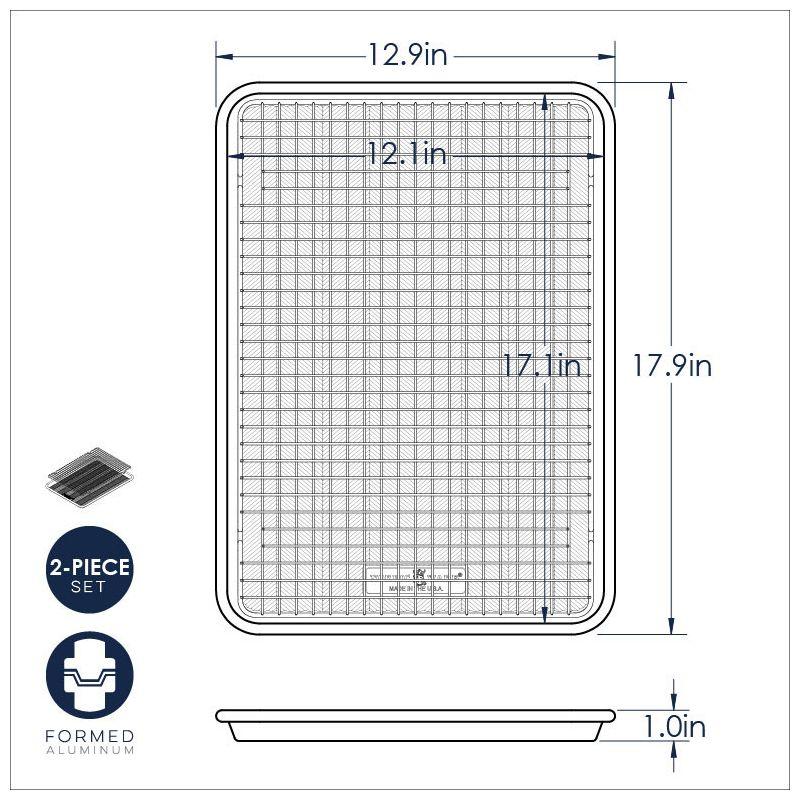 Natural Aluminum Nonstick Half Sheet Pan with Grid