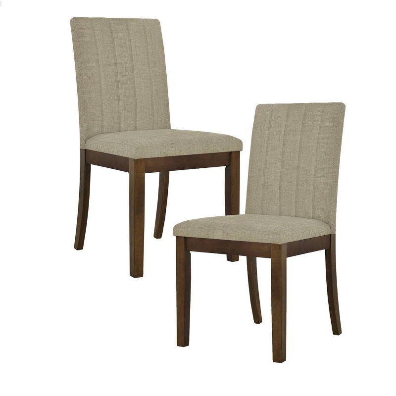 510 Design Set of 2 Everly Upholstered Channel Back Dining Chairs