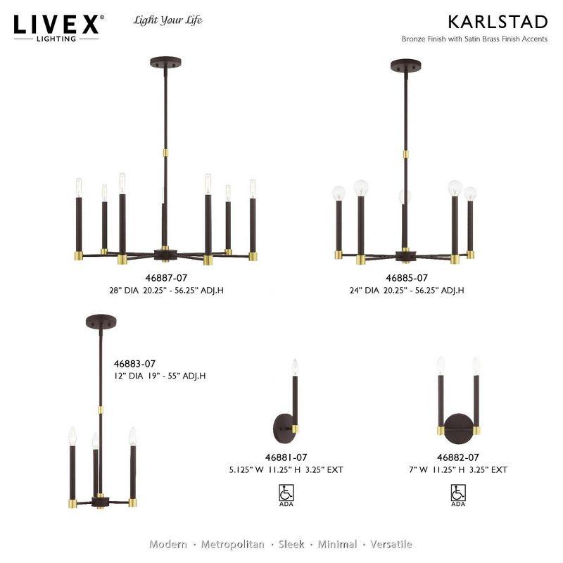 Livex Lighting Karlstad 3 - Light Chandelier in  Bronze/Satin Brass