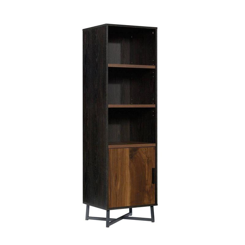 60'' Adjustable Black & Brew Oak Industrial Bookcase with Doors