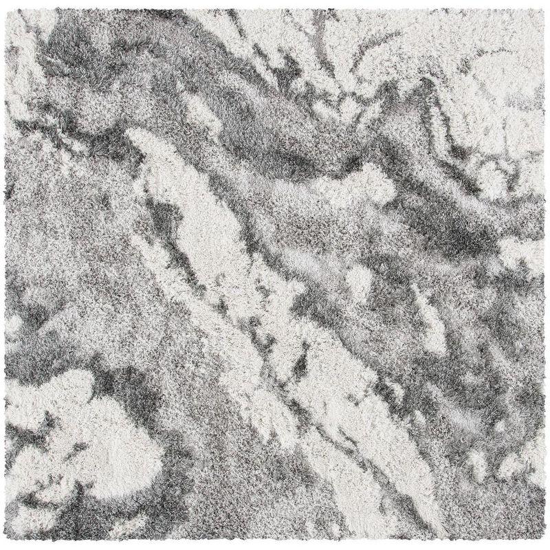 Horizon Shag 800 HZN890 Machine Made Accent Rug - 3'x3' - Grey/Ivory - Safavieh