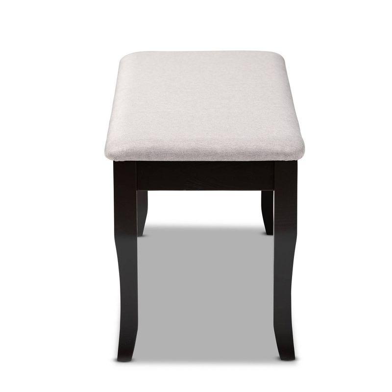 Cornelie Fabric Upholstered Wood Dining Bench Gray/Dark Brown - Baxton Studio