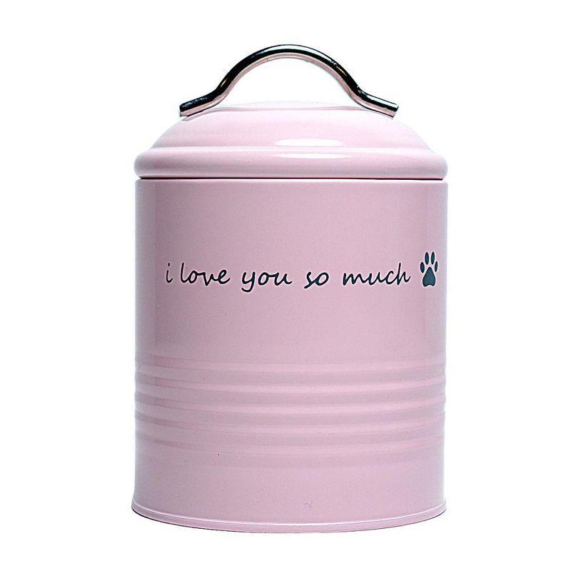 American Pet Supplies "I Love You So Much" Dog Treat Canister Gift Set – Airtight & Stylish Storage, Durable, Non-Toxic Material