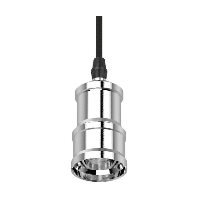 GE Vintage Style Pendant Fixture Satin Nickel: Light Socket Adapter, 5 Year Warranty, Plastic, 5.117" Height, 0.65 lbs