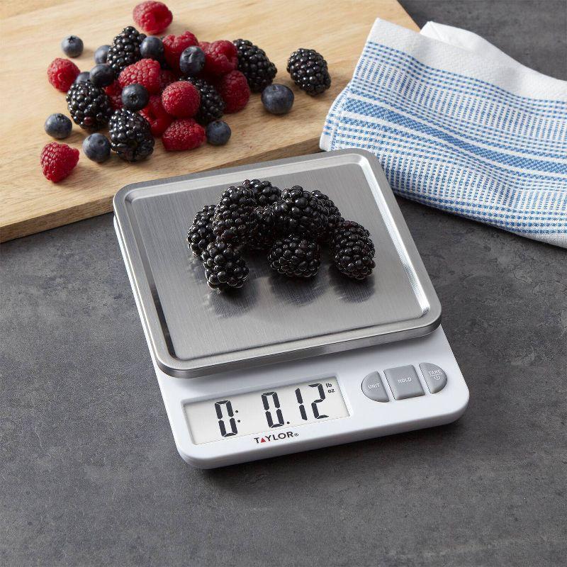 Taylor Digital Kitchen 11lb Food Scale with Removable Tray Stainless Steel Platform