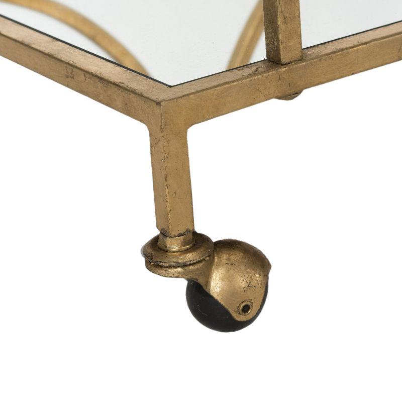 Ignatius Bar Cart - FOX2555B - Gold/Mirror - Safavieh