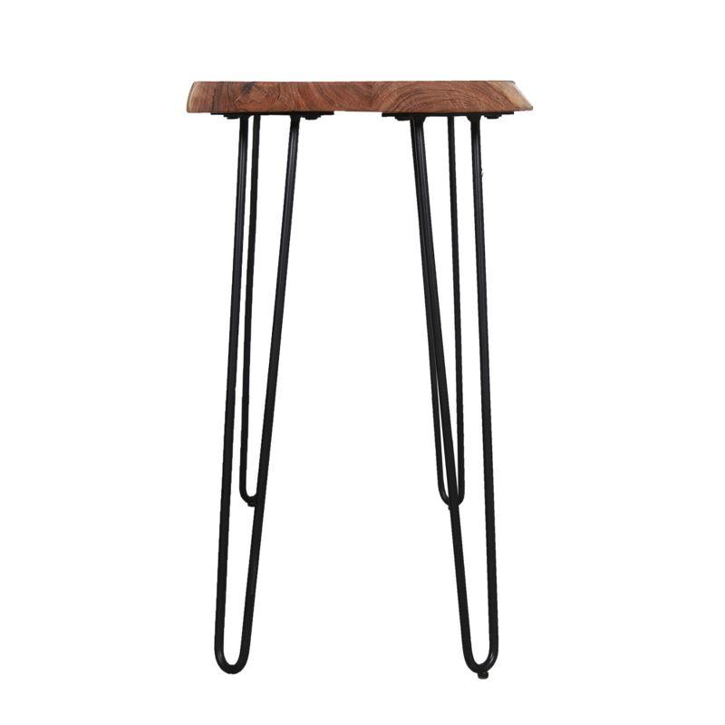 Alaterre Furniture Hairpin Natural Brown Live Edge Media Console Table Metal And Wood