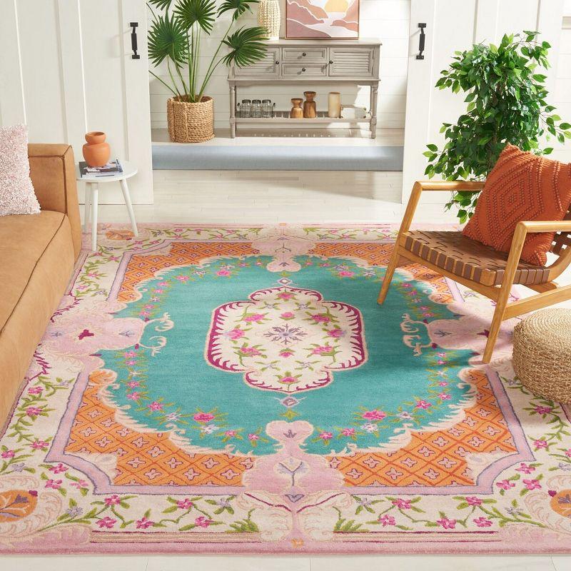 Bellagio BLG535 Hand Tufted Area Rug - Blue/Pink - 8'x10' - Safavieh.