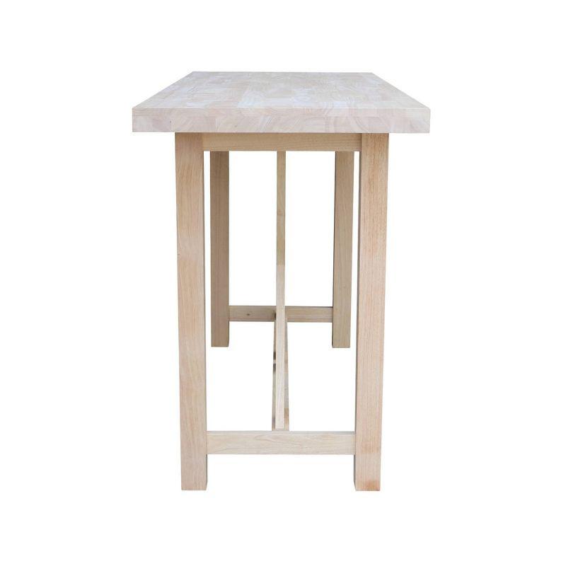 Paul Bar Height Table Unfinished - International Concepts: Solid Wood, 42" High, Rectangular, Seats 4