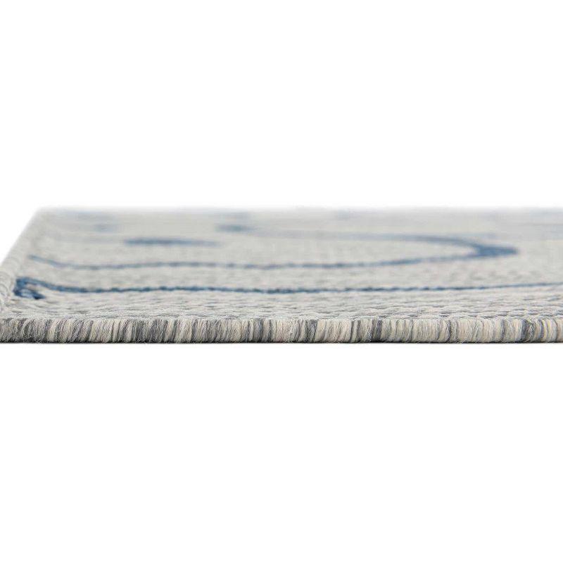 Unique Loom 7' 0 x 10' 0 Rectangle Indoor/Outdoor Botanical Gray Area Rug