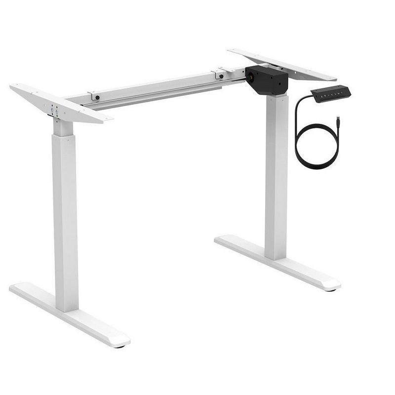 White Electric Height Adjustable Sit-Stand Desk Frame