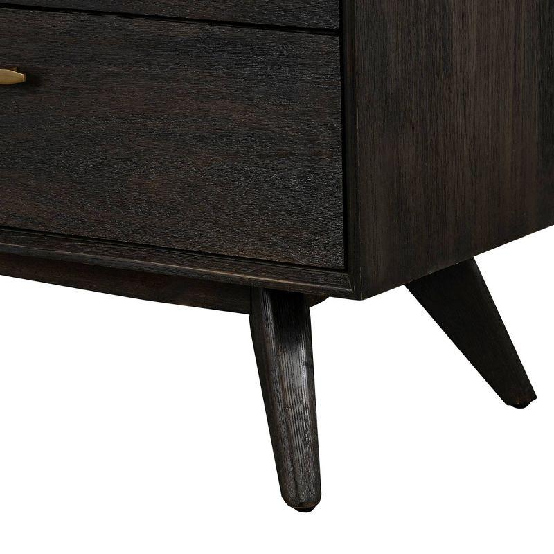 Baly 6 Drawer Mid-Century Modern Dresser Brown - Armen Living: Wood Frame, Includes Anti-Tip Hardware