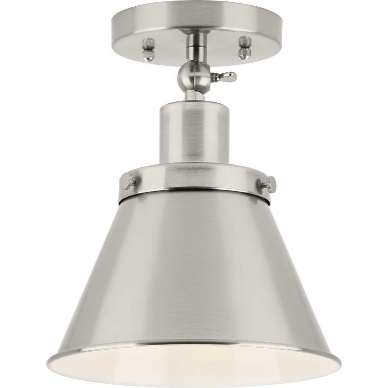 Hinton Brushed Nickel 1-Light Semi-Flush Mount Ceiling Light