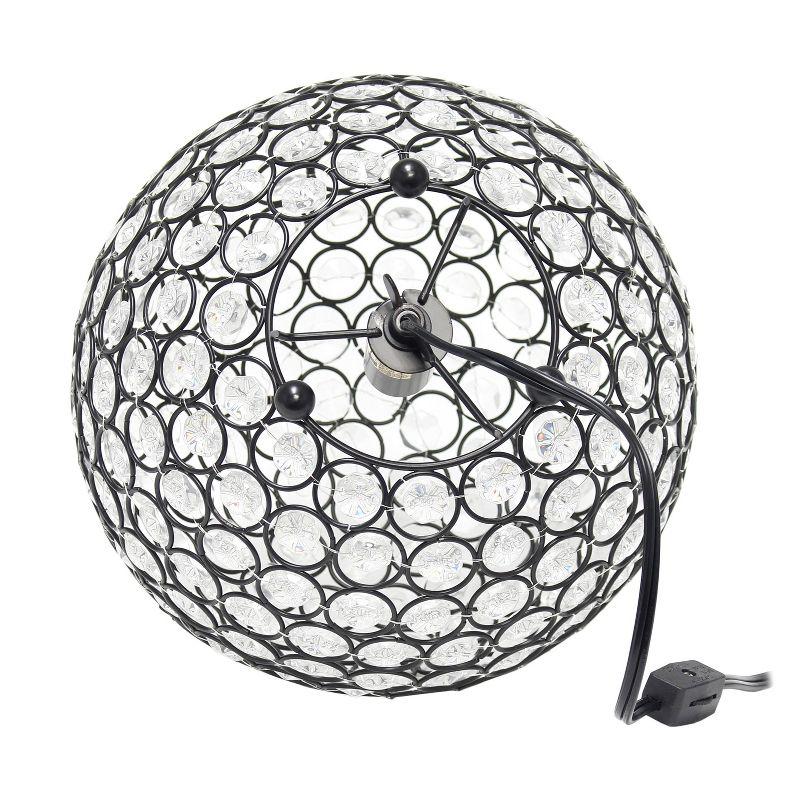 10" Elipse Crystal Ball Sequin Table Lamp Bronze - Elegant Designs: UL Listed, No Assembly Required, Metal & Crystal Shade