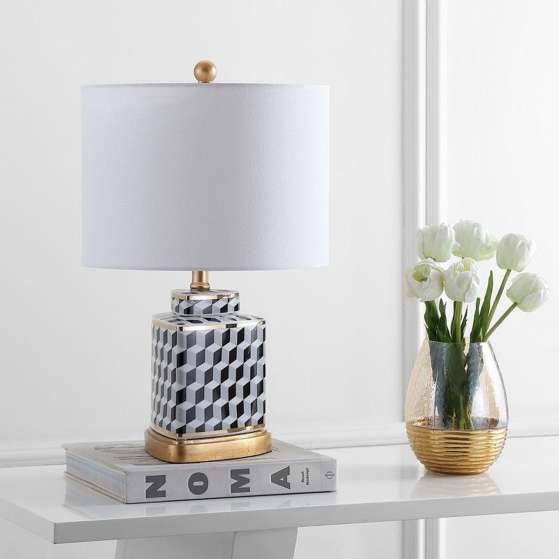 Alisha Table Lamp - Black/White - Safavieh.