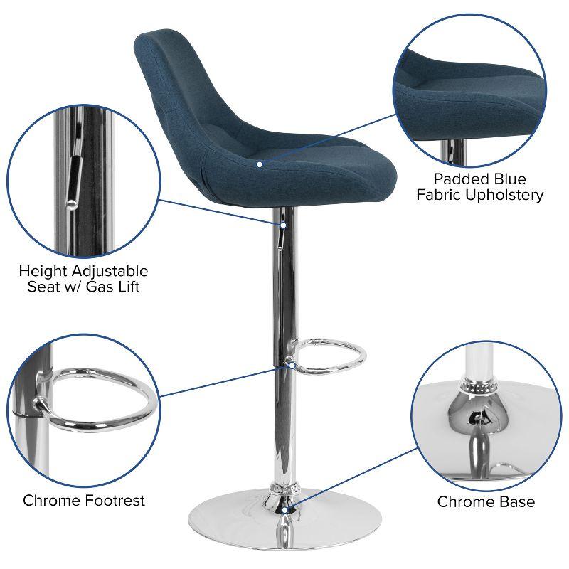 Flash Furniture Contemporary Adjustable Height Gas Lift Swivel Bar Stool with Support Pillow - Kitchen Dining Stool