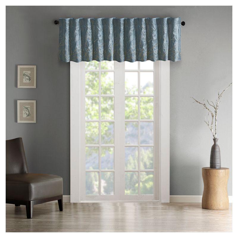 Andora Faux Silk Embroidered Window Valance