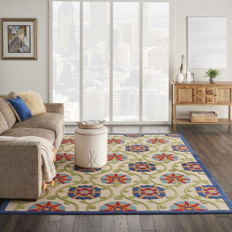 Sunny Blooms Multicolor Floral Indoor/Outdoor Rug - 7'10" x 10'6"