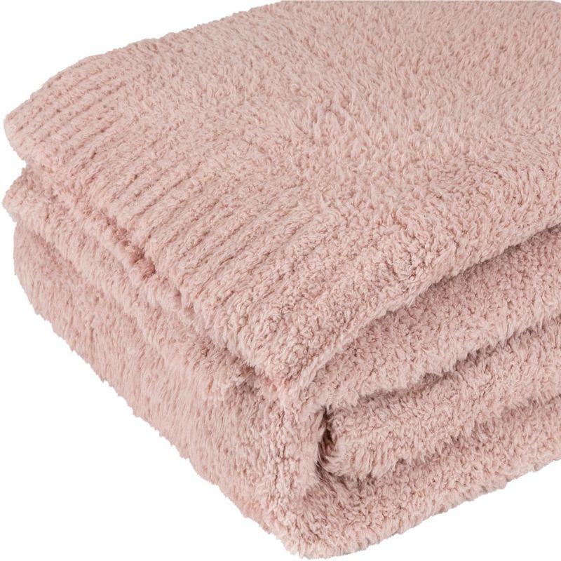 PAVILIA Plush Knit Throw Blanket for Couch Sofa Bed, Super Soft Fluffy Fuzzy Lightweight Warm Cozy All Season