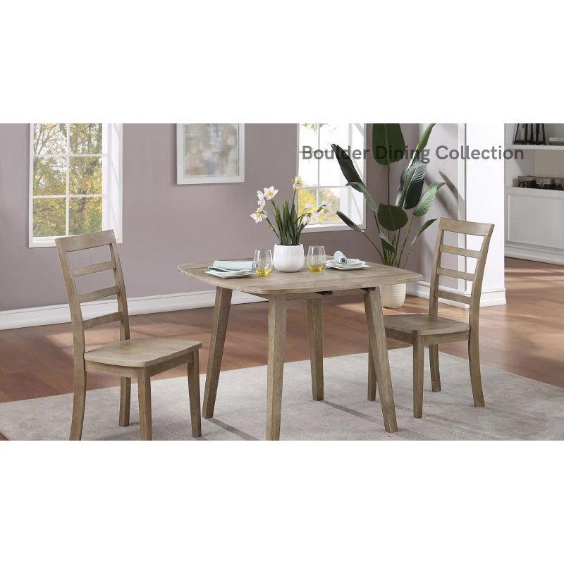 Set of 2 Boulder Dining Side Chairs Barnwood Wire Brush - Boraam: Rubberwood, Farmhouse Style, 300lbs Capacity