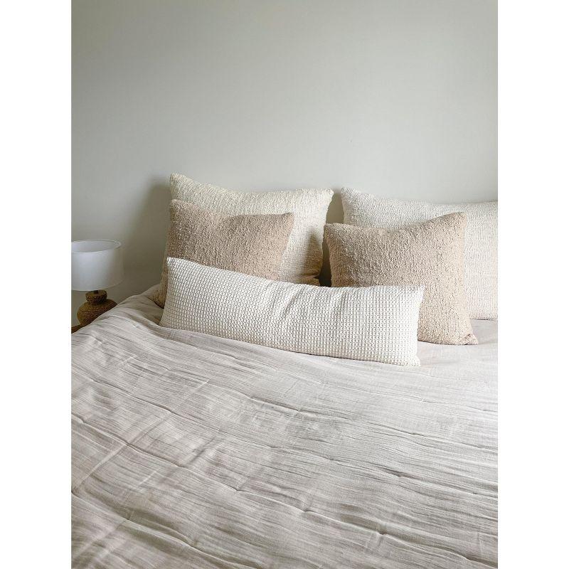 Cozy Textured Cotton Reversible Pillow Cover