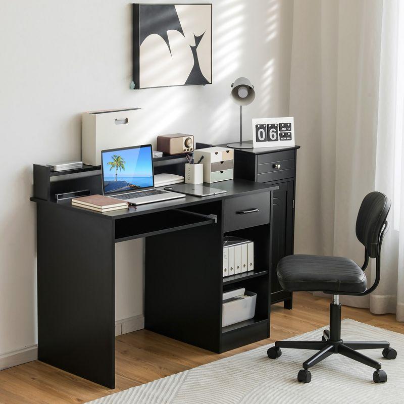Costway 22" Wide Computer Desk Writing Study Laptop Table w/ Drawer & Keyboard Tray Black
