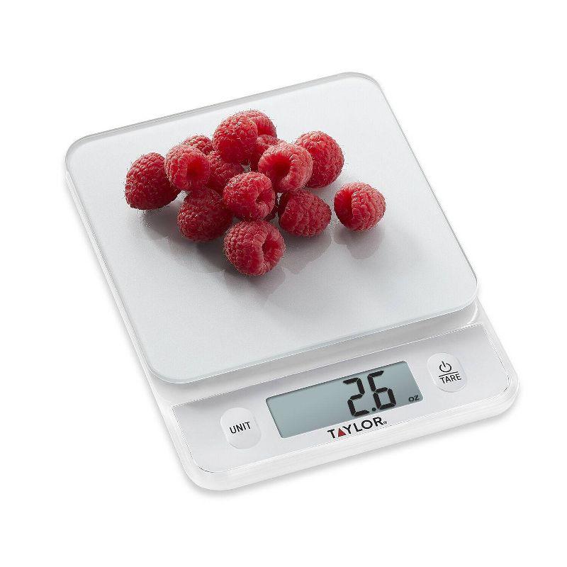 Taylor Digital Kitchen Glass Top 11lb Food Scale Silver