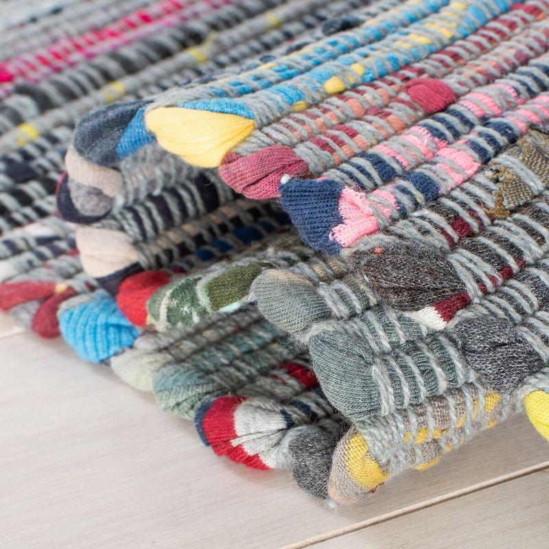 Rag Rug RAR121 Hand Woven Indoor Accent Rug - Aqua/Multi - 2'x3' - Safavieh.