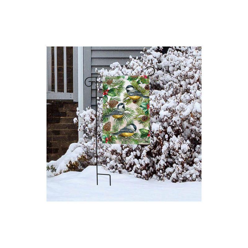 Winter Chickadees Garden Flag 18" x 12.5" Briarwood Lane