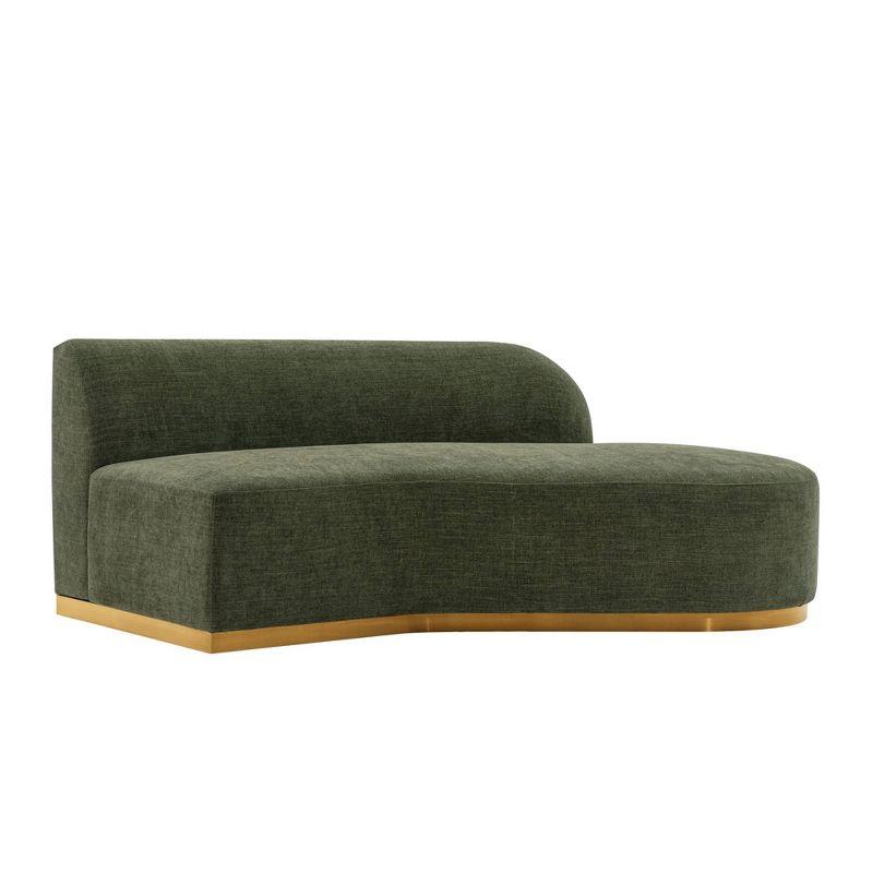 131.89" Daria Linen Upholstered Sofa Sectional with Pillows Olive Green - Manhattan Comfort