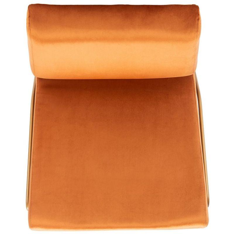 Romilly Velvet Accent Chair - Sienna/Gold - Safavieh