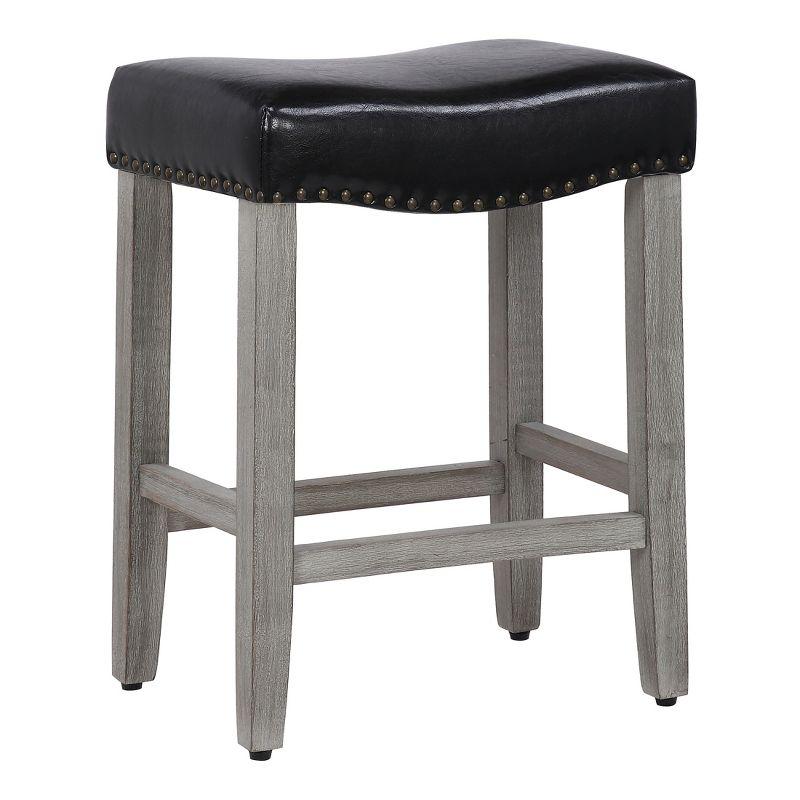 WestinTrends 24" Upholstered Saddle Seat Counter Stool (Set of 2)