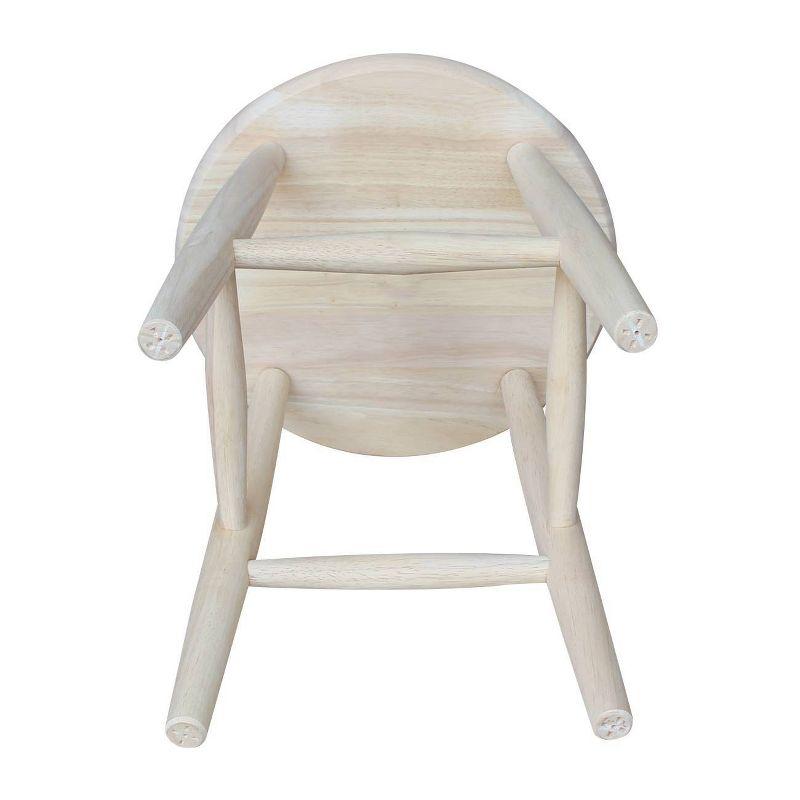 Scooped Seat Counter Height Barstool Brown - International Concepts: Solid Parawood, Kitchen, Unfinished