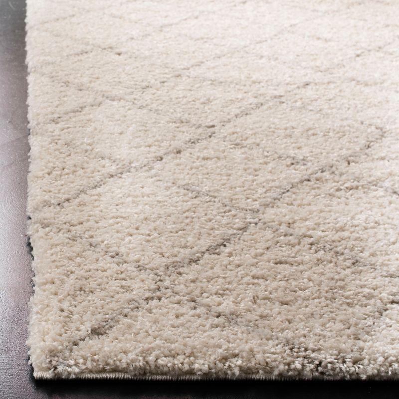 Ivory Beige 54'' Washable Tufted Shag Rug, Synthetic Easy Care