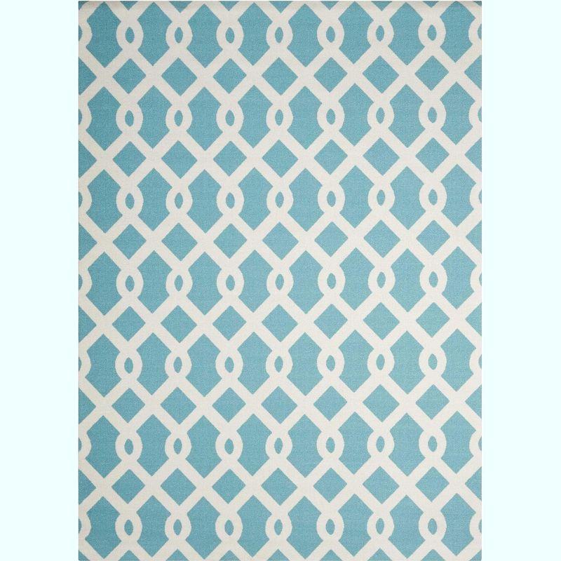 Easterly Geometric Blue/White Outdoor Area Rug