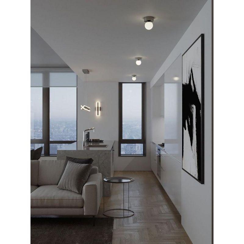 Pearl Satin Nickel Globe LED Flush Mount Light