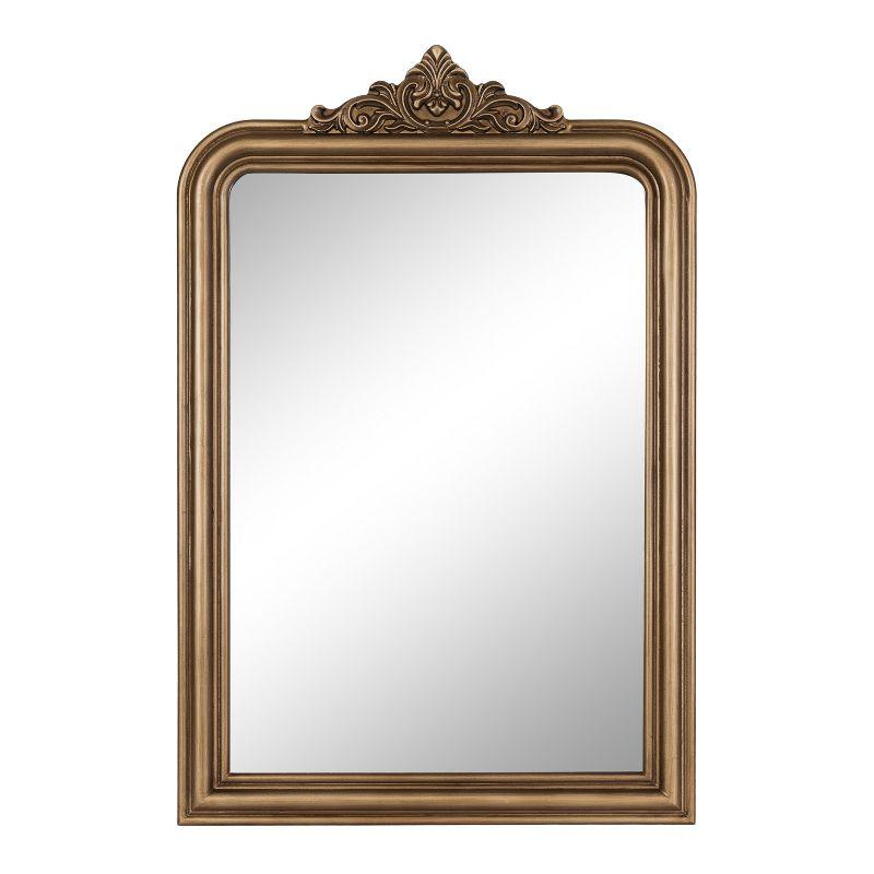 Kate & Laurel All Things Decor 24"x36" Kinsman Arch Wall Mirror Gold: Traditional Style, No Assembly Required