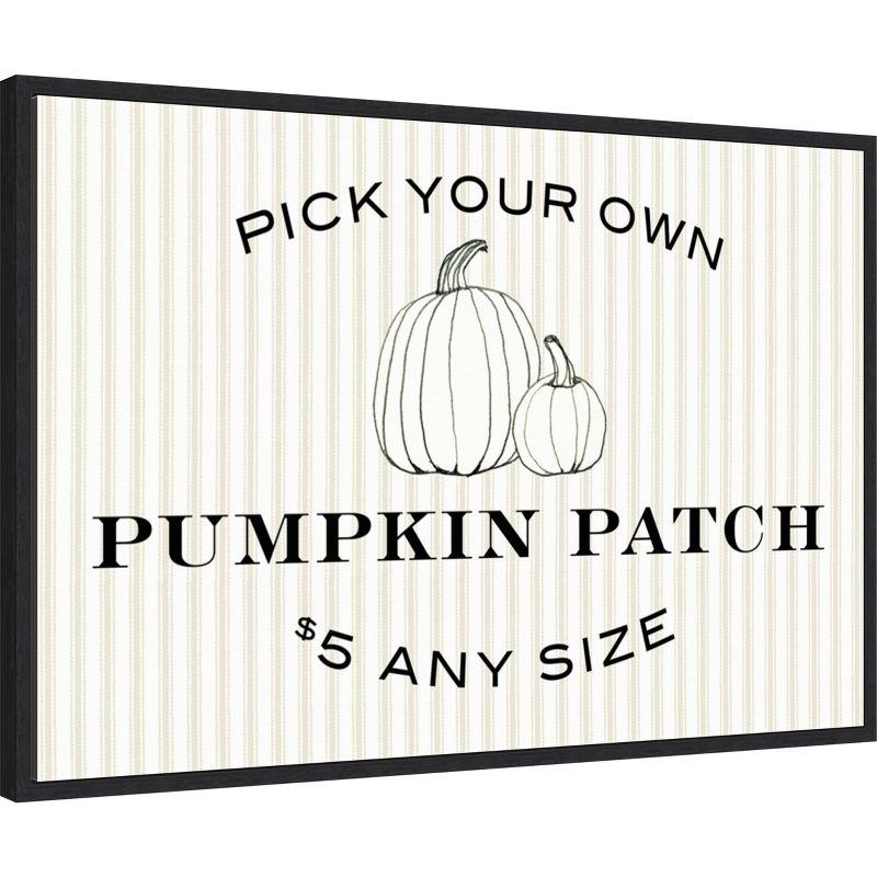 Amanti Art Pumpkin Patch by Wild Apple Portfolio Canvas Wall Art Print Framed 33 x 23-in.