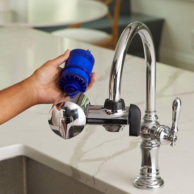 PUR PLUS 2pc Replacement Faucet Mount Water Filter: Filters Mercury, Lead, Microplastics, Chlorine, Blue, 30-Day Warranty