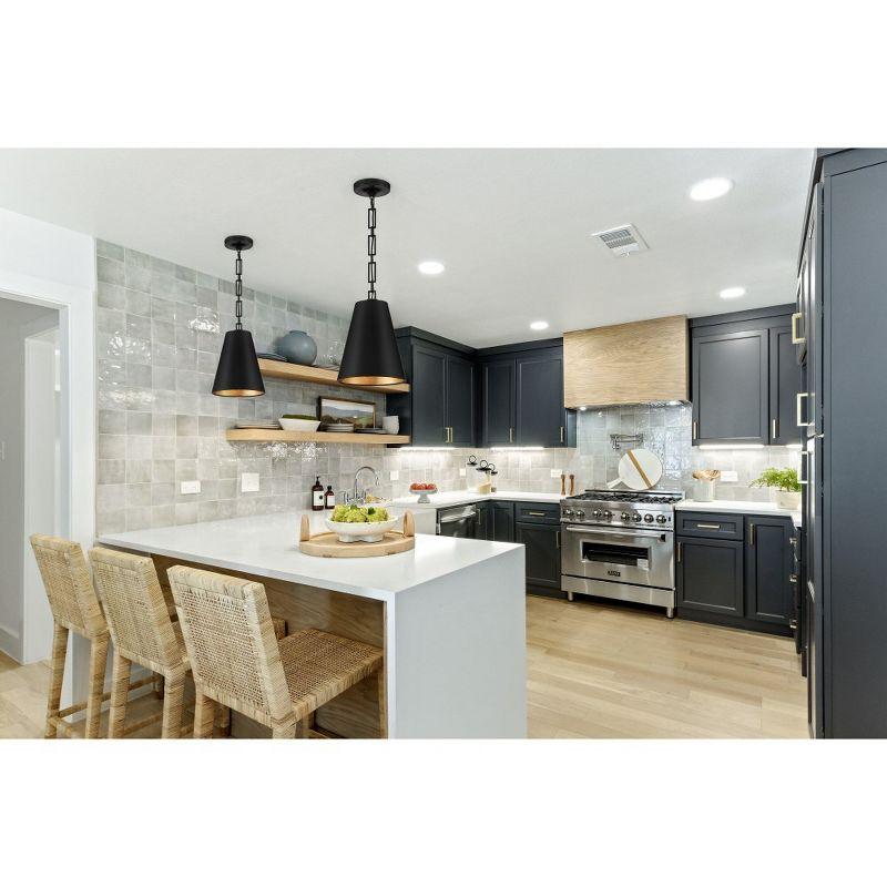 Crystorama Lighting Alston 2 - Light Chandelier in  Matte Black/Antique Gold