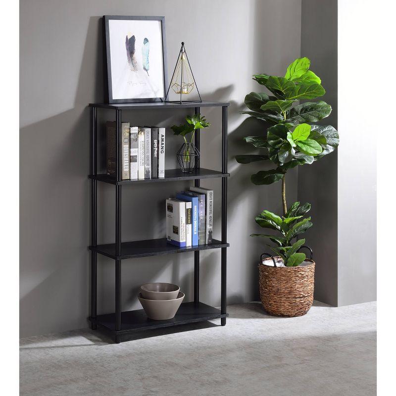 Rustic Black 27" Wood and Metal Nypho Bookshelf