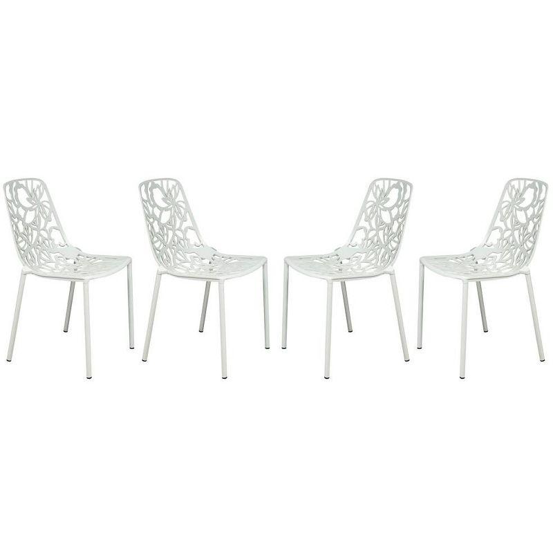 Elegant Modern Devon Aluminum White Side Chair with Cut-Out Design