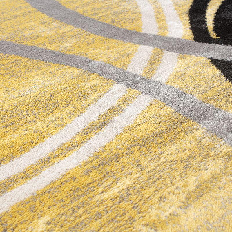 World Rug Gallery Contemporary Abstract Circles Design 2'x3' Yellow Area Rug