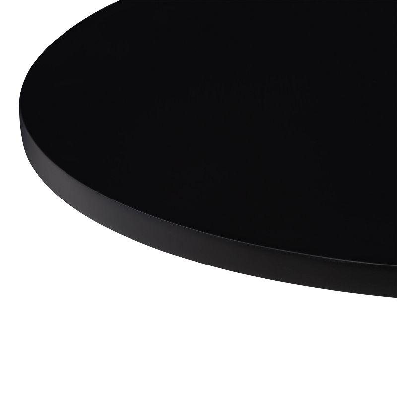 Round Adjustable Pedestal Dining Table Dark Black - CorLiving: Modern, Space-Saving, Bar-Level Option