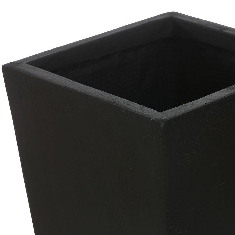 LuxenHome Square Tapered 18.5" H House Planters, Indoor & Outdoor Black